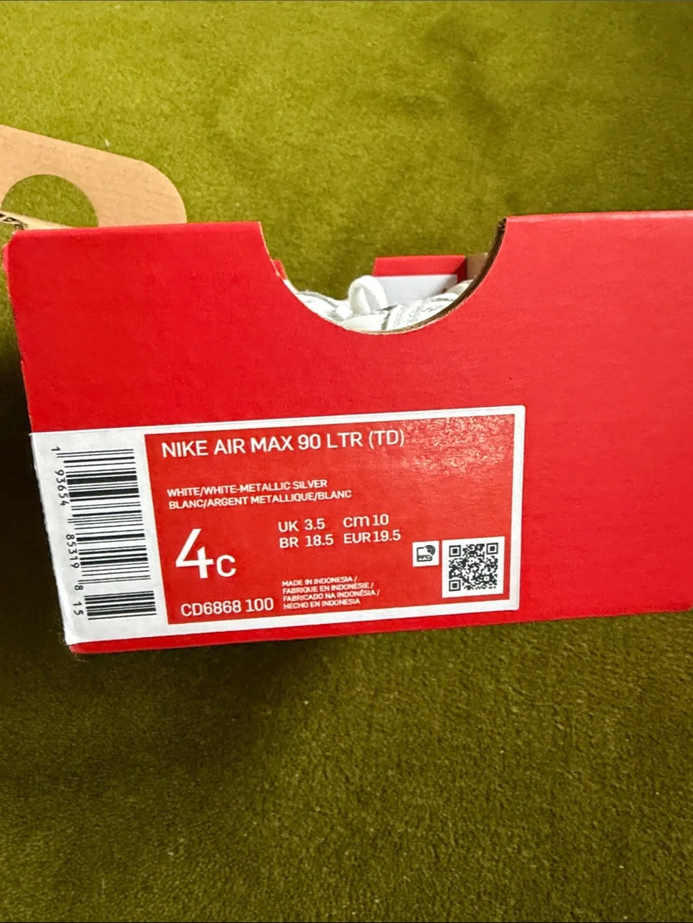 Nike Kids Air Max White Low-Top Sneakers Size 4C